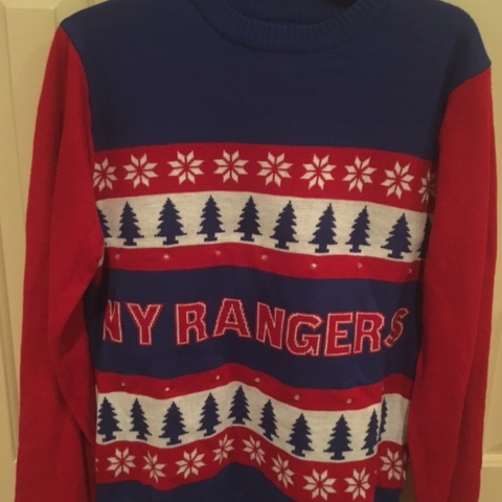 NWT Light Up NY Rangers Holiday Sweater  Size M